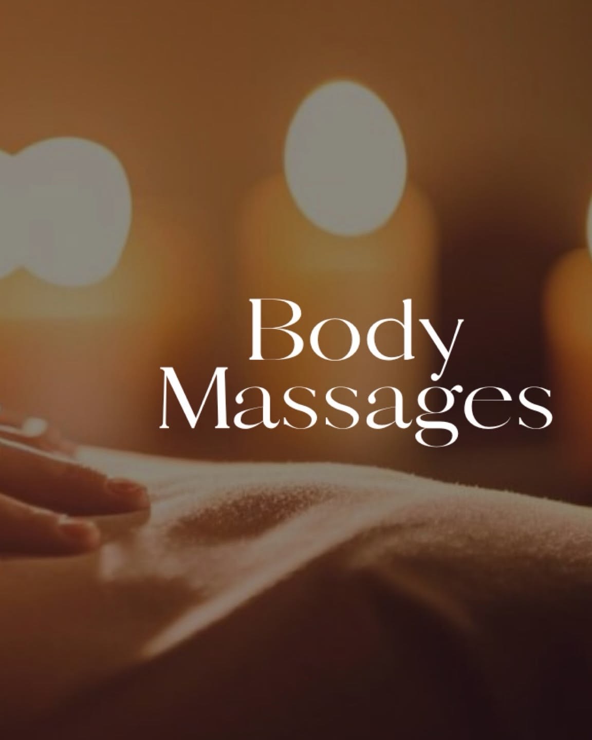 Suasana urutan badan dengan tulisan Body Massages